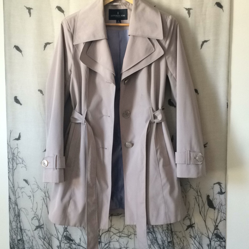 London Fog Belted Rain Trench Coat